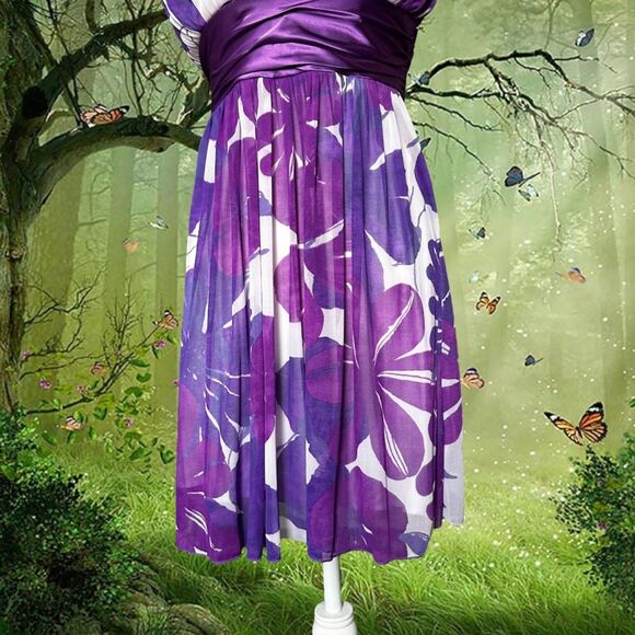 City Triangles from Ross Y2k 90s womens Purple Floral Mini summer Dress NWOT - Picture 10 of 12